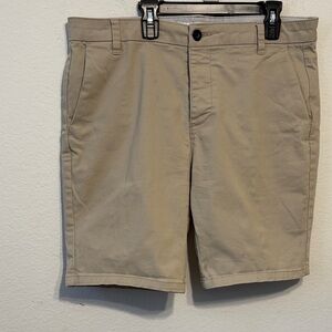 Topman Beige Flat Front Shorts